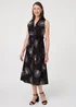 Izabel London Black Embroidered Sleeveless Midi Shirt Dress - 8 Image 1