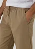 Threadbare Taupe Linen Blend Drawcord Trousers - M Image 3