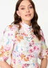 Izabel London Cream Floral 3/4 Sleeve High Neck Midi Dress - 12 Image 4