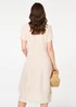 Izabel London Beige Short Sleeve Oversized Midi Shift Dress - 12 Image 3