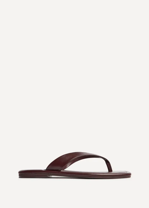 Linzi Element Burgundy Toe Post Flat Sandals - 4 Image 2