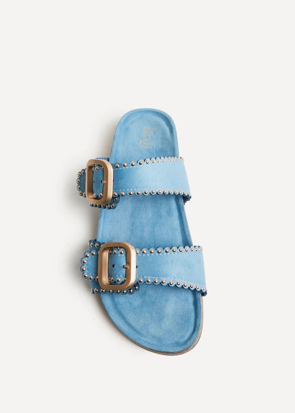 Linzi Kelsie Blue Double Buckle Sandals - Size 4 Image 4