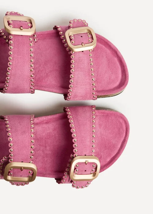 Linzi Kelsie Fuchsia Double Buckle Sandals - Size 6 Image 5