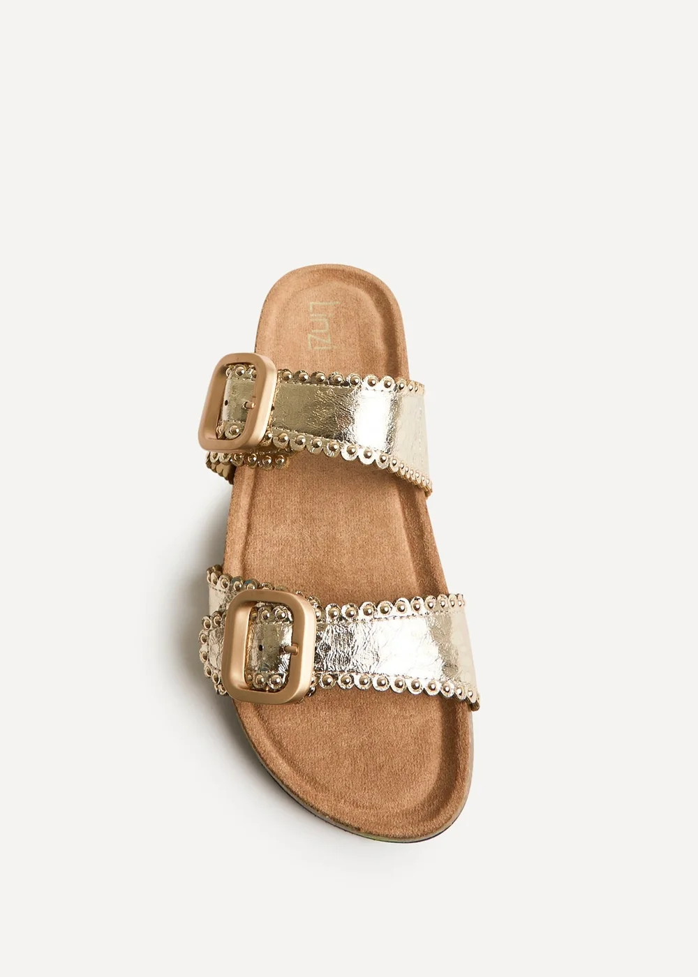 Linzi Kelsie Gold Double Buckle Sandals - Size 5 Image 4