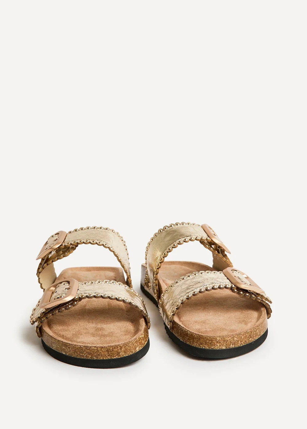 Linzi Kelsie Gold Double Buckle Sandals - Size 5 Image 3
