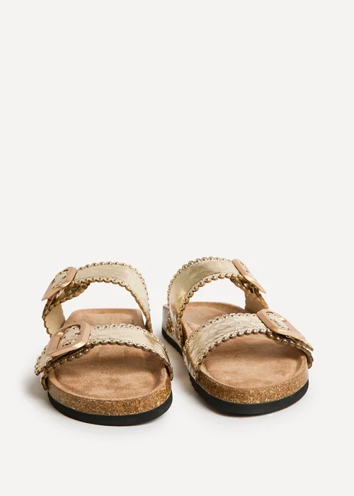 Linzi Kelsie Gold Double Buckle Sandals - Size 5 Image 3