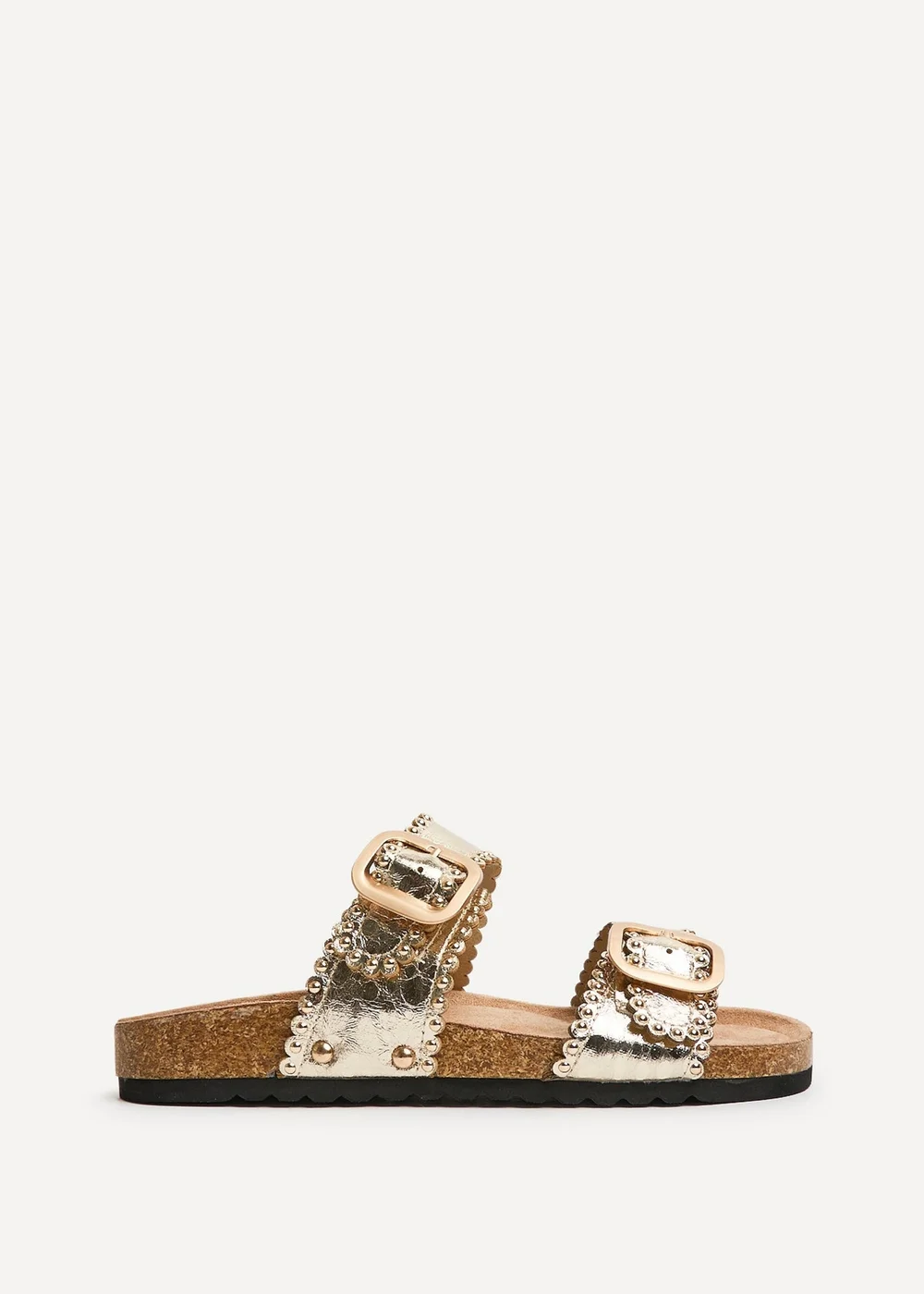Linzi Kelsie Gold Double Buckle Sandals - Size 5 Image 2