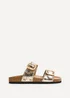 Linzi Kelsie Gold Double Buckle Sandals - Size 5 Image 2