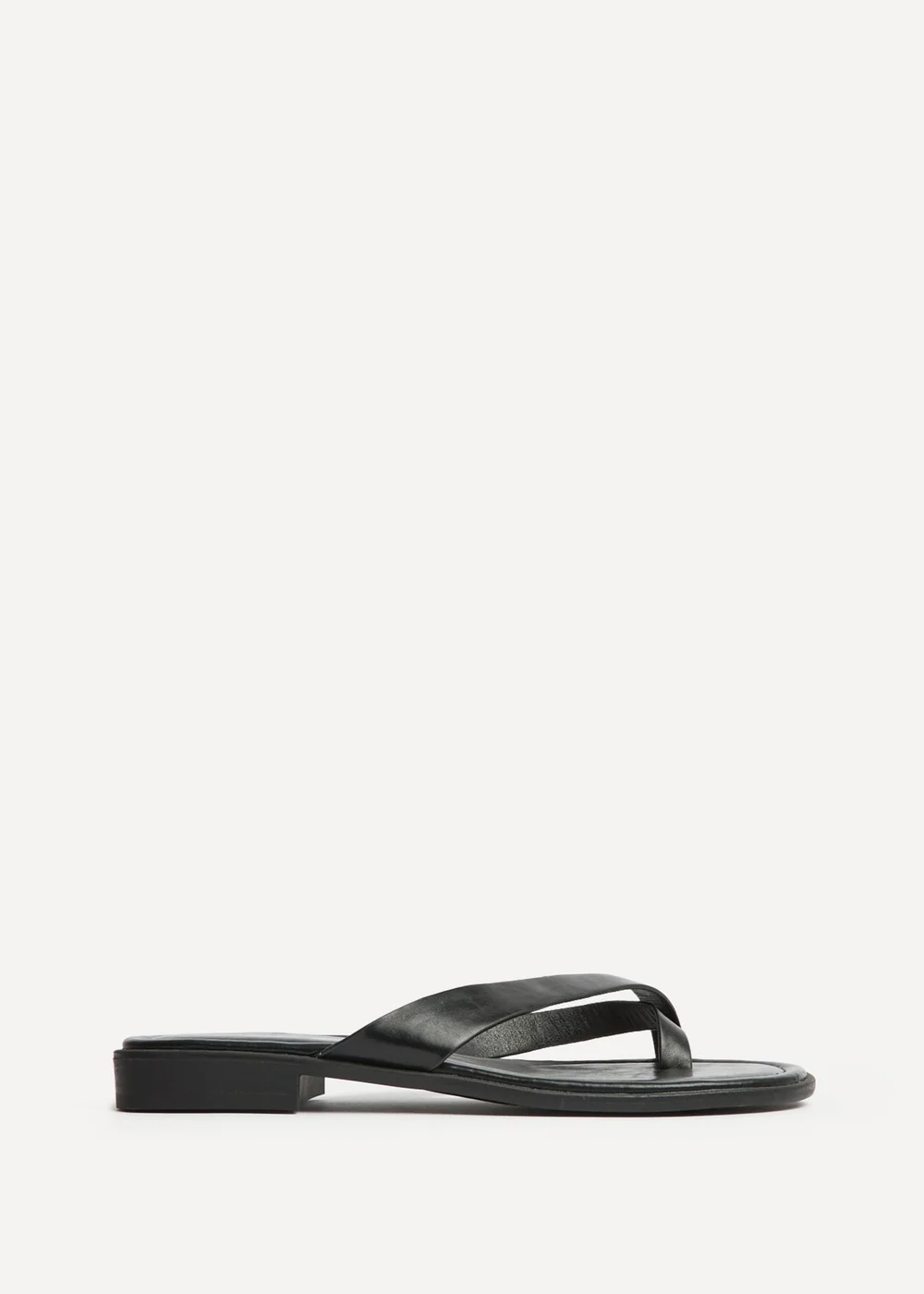 Linzi Kimmi Black Faux Leather Flat Sandals - 5 Image 2