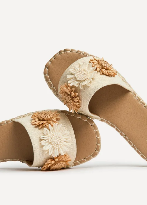 Linzi Kelani Ivory Raffia Sliders - Size 4 Image 5