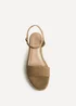 Linzi Sunrise Taupe Espadrille Flatform Sandals - Size 7 Image 4