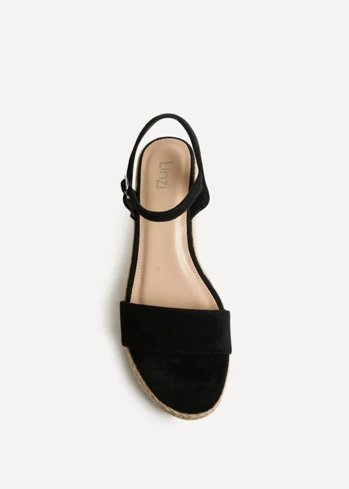 Linzi Sunrise Black Espadrille Flatform Sandals - Size 5 Image 4