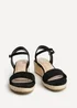 Linzi Sunrise Black Espadrille Flatform Sandals - Size 5 Image 3