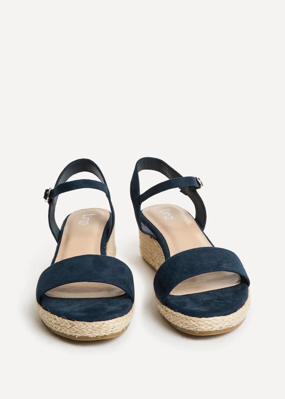 Linzi Sunrise Navy Espadrille Flatform Sandals - Size 3 Image 3