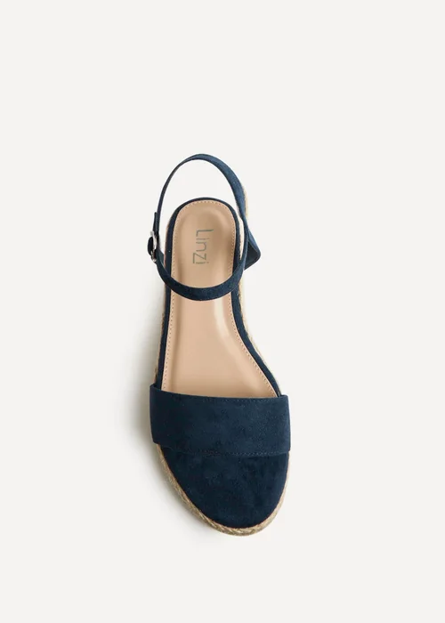 Linzi Sunrise Navy Espadrille Flatform Sandals - Size 3 Image 4