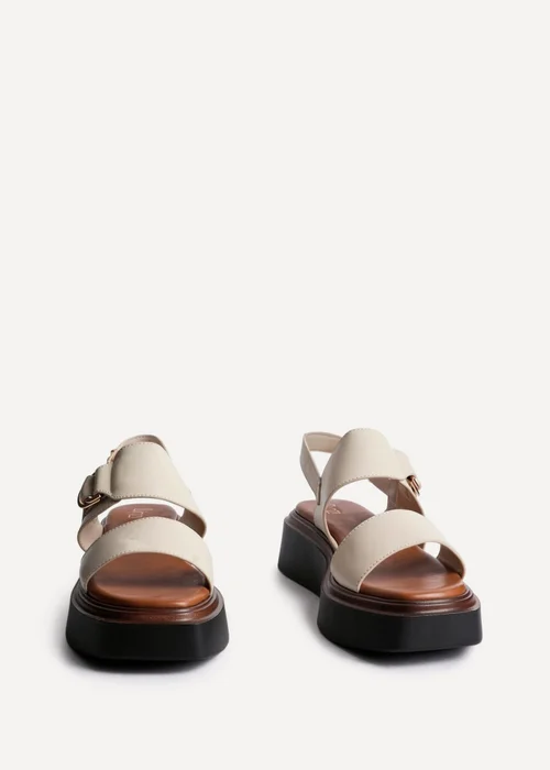 Linzi Shift Beige Faux Leather Flatform Sandals - Size 7 Image 3