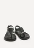 Linzi Latch Black Toe Ring Flat Sandals - 4 Image 3