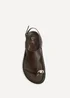 Linzi Latch Brown Toe Ring Flat Sandals - 7 Image 4