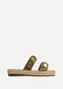 Linzi Clarity Brown Raffia Embellished Sliders - Size 7 Image 2