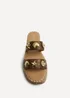 Linzi Clarity Brown Raffia Embellished Sliders - Size 7 Image 4