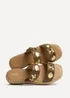 Linzi Clarity Brown Raffia Embellished Sliders - Size 7 Image 5