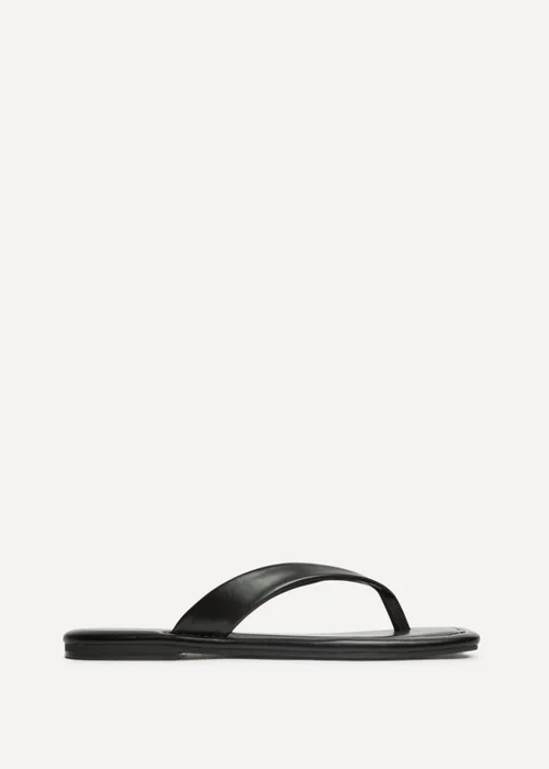 Linzi Element Black Toe Post Flat Sandals - 6 Image 2