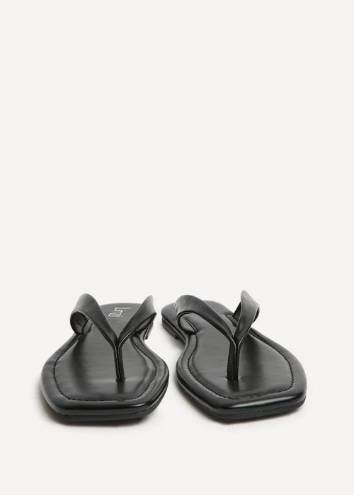 Linzi Element Black Toe Post Flat Sandals - 6 Image 3