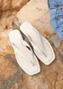 Linzi Element Ivory Toe Post Flat Sandals - 6 Image 6