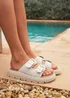 Linzi Capture Nude Double Buckle Flat Sandals - 8 Image 6