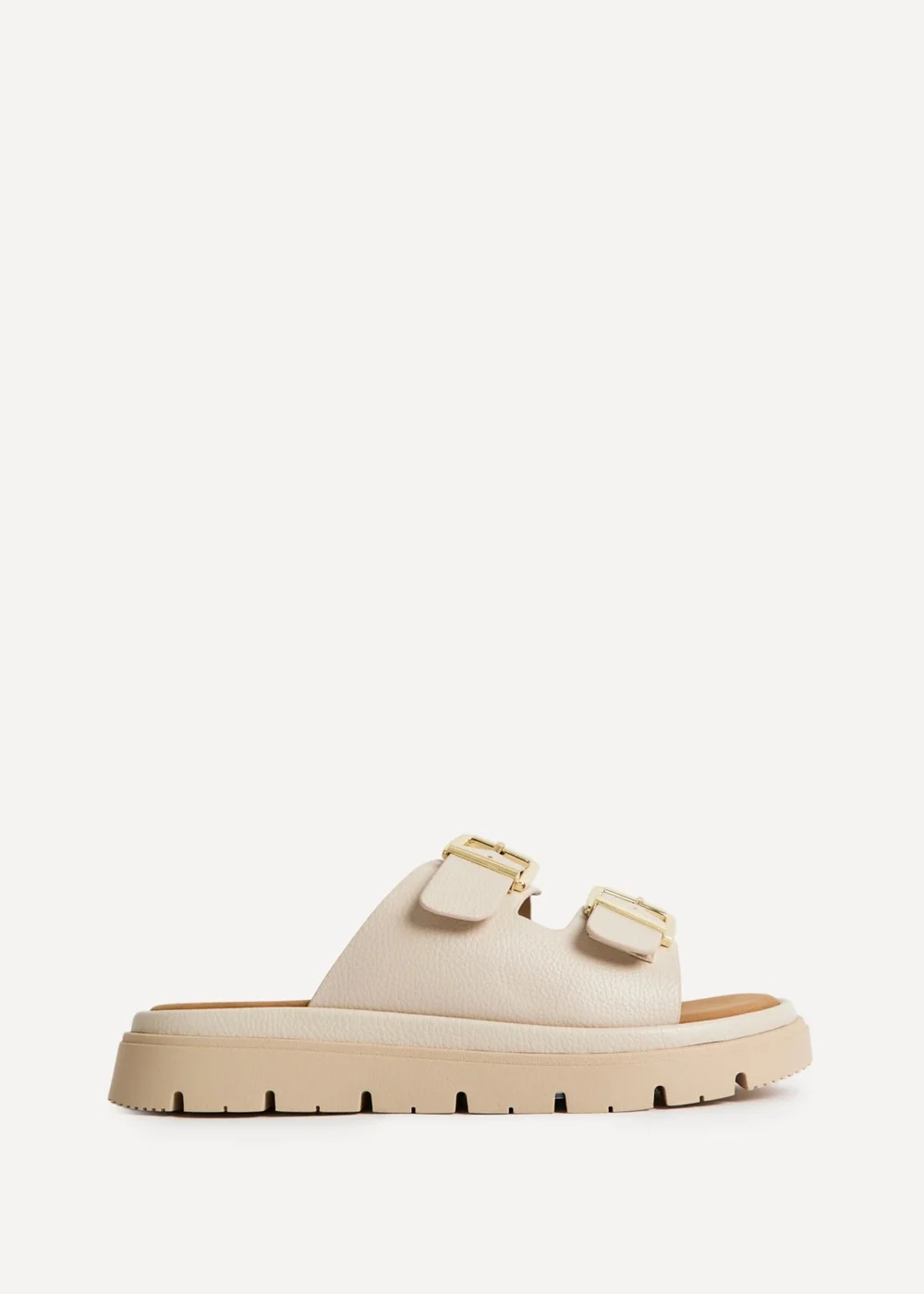 Linzi Capture Nude Double Buckle Flat Sandals - 8 Image 2