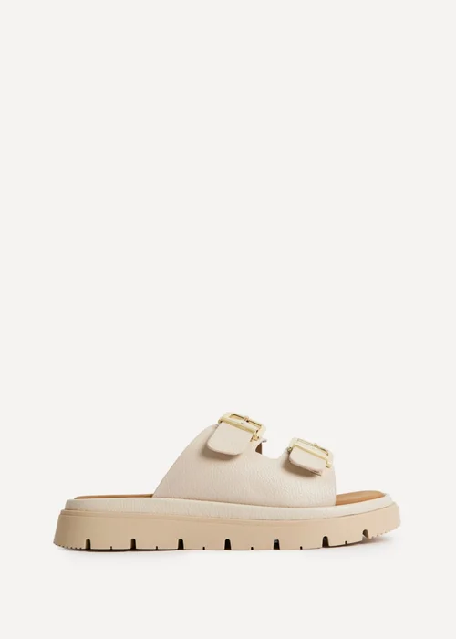 Linzi Capture Nude Double Buckle Flat Sandals - 8 Image 2