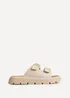 Linzi Capture Nude Double Buckle Flat Sandals - 8 Image 2