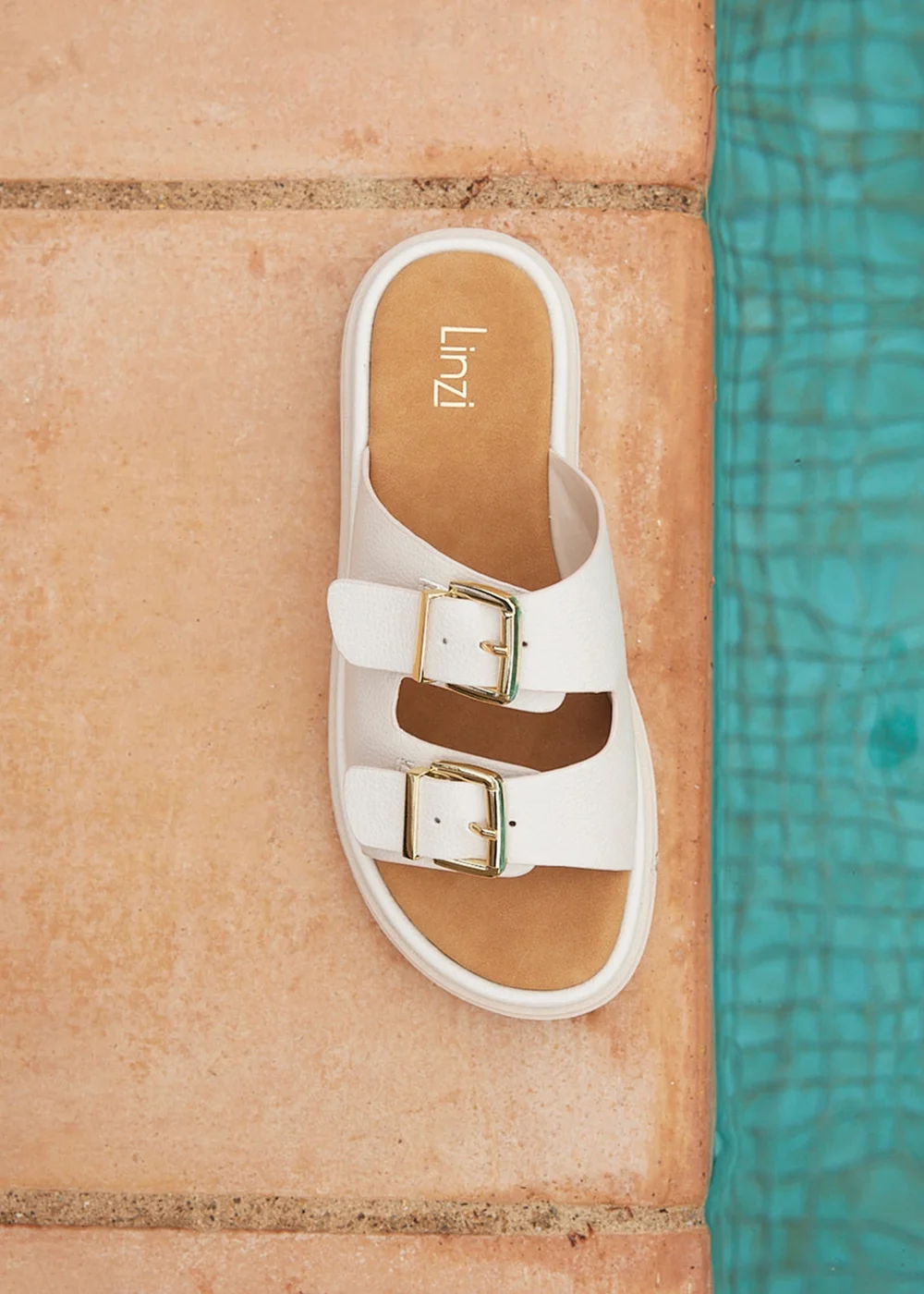 Linzi Capture Nude Double Buckle Flat Sandals - 8 Image 1