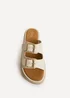 Linzi Capture Nude Double Buckle Flat Sandals - 8 Image 4