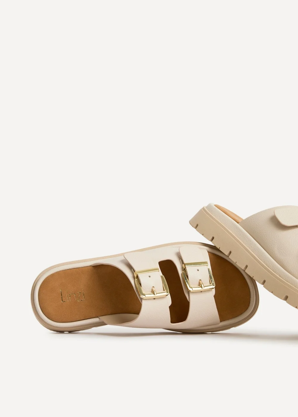 Linzi Capture Nude Double Buckle Flat Sandals - 8 Image 5