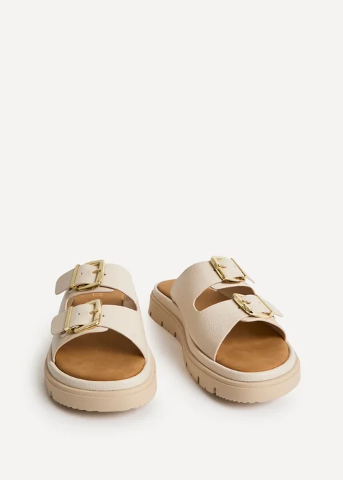 Linzi Capture Nude Double Buckle Flat Sandals - 8 Image 3