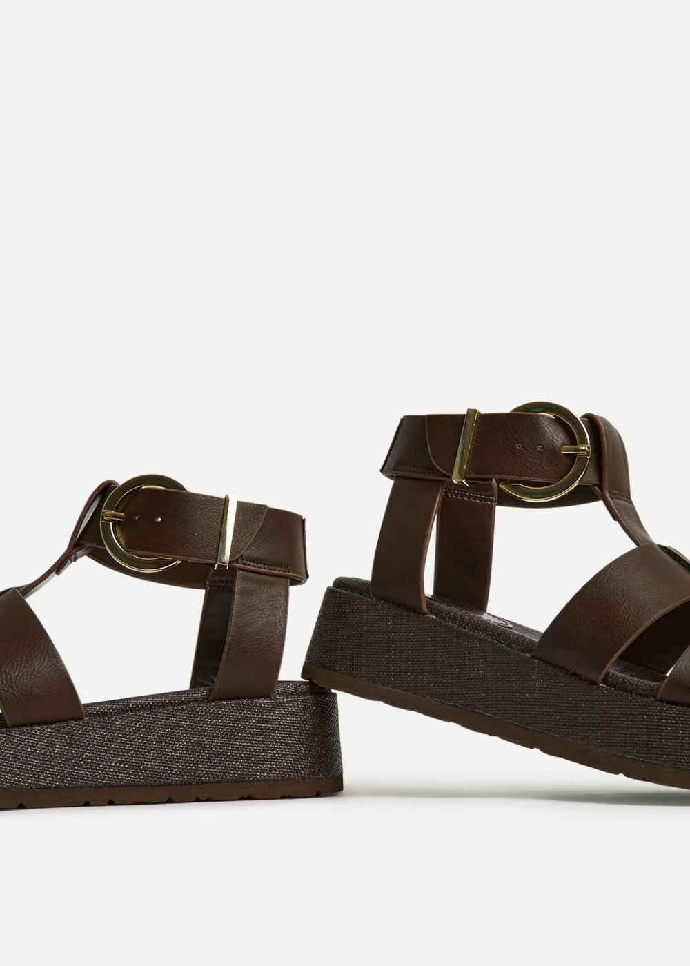 Linzi Tori Brown Gladiator Flatform Sandals - Size 6 Image 5