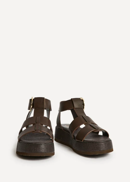 Linzi Tori Brown Gladiator Flatform Sandals - Size 6 Image 3