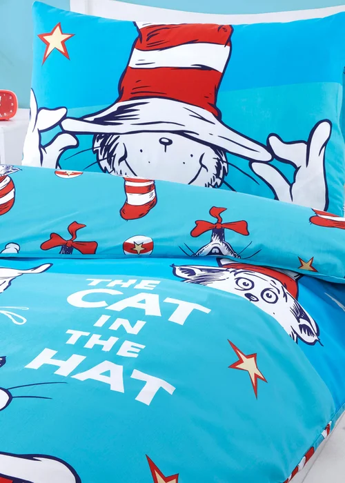 Dr Suess's Cat In The Hat Blue Duvet Set - Single Image 3