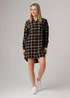 Influence Black Cotton Check Button-Up Relaxed-Fit Shirt Dress - 12 Image 3