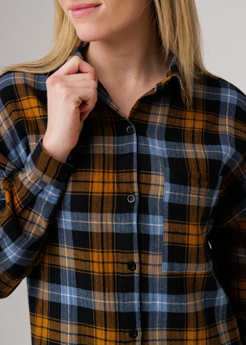 Influence Black Cotton Check Button-Up Relaxed-Fit Shirt Dress - 12 Image 2