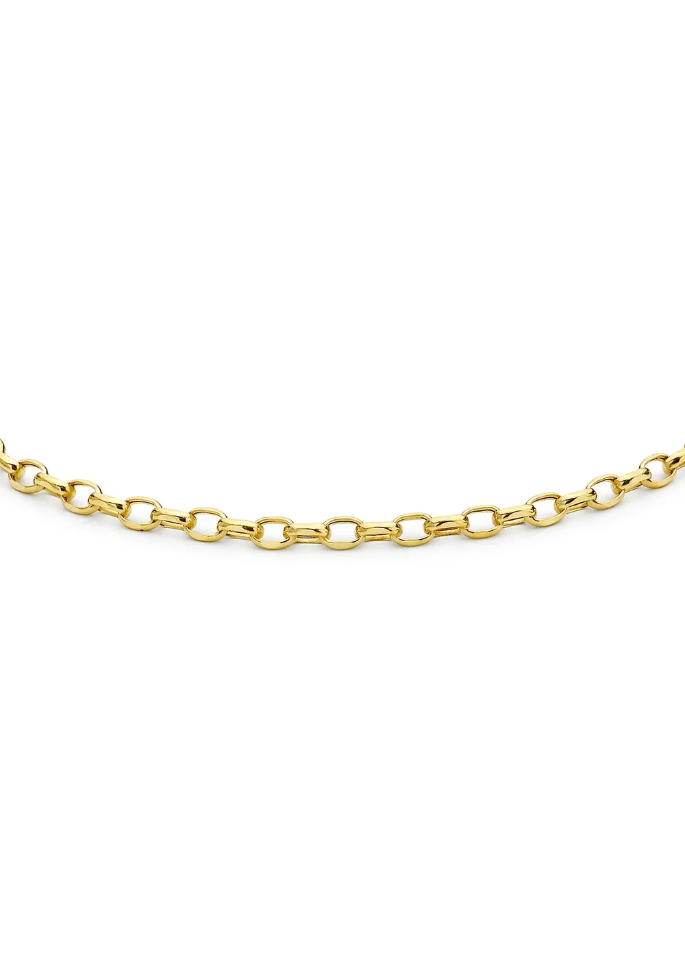 Golden Moments 9ct Yellow Gold Hollow Diamond Cut Oval Belcher Bracelet - One Size Image 1