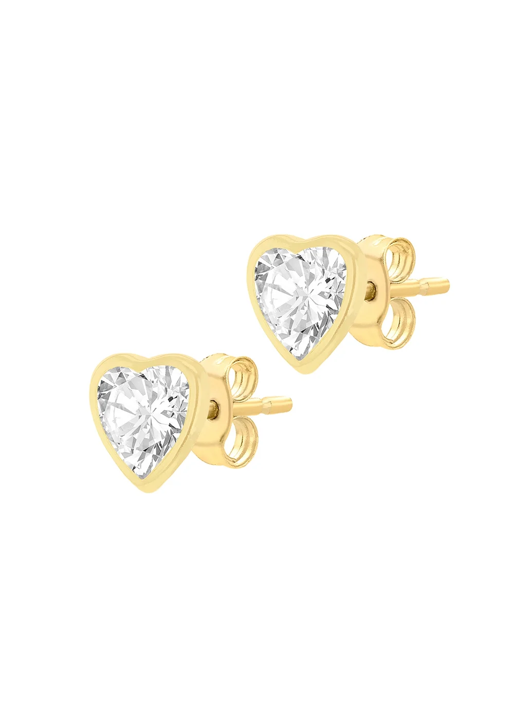 Golden Moments 9ct Yellow Gold Heart Stud Earrings - One Size Image 2