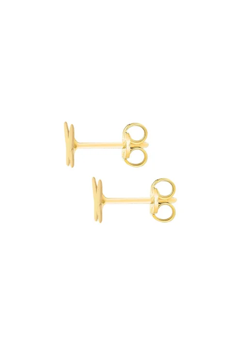 Golden Moments 9ct Yellow Gold 'Butterfly' Stud Earrings - One Size Image 3