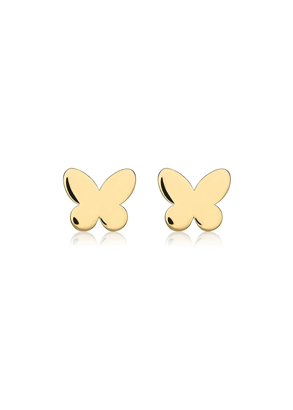 Golden Moments 9ct Yellow Gold 'Butterfly' Stud Earrings - One Size Image 1