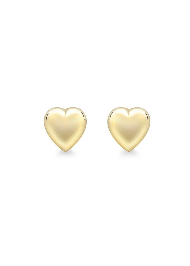 Golden Moments 9ct Yellow Gold Heart Stud Earring