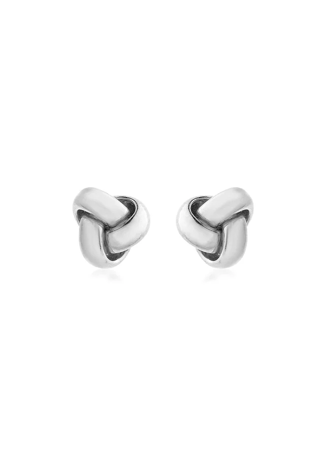 Golden Moments 9ct White Gold Knot Stud Earrings