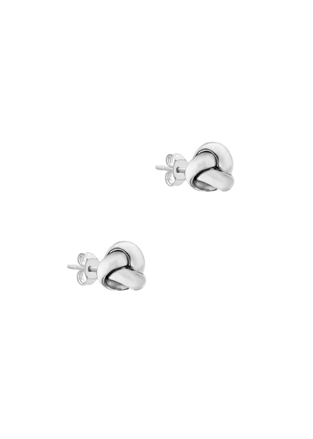 Golden Moments 9ct White Gold Knot Stud Earrings