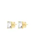 Golden Moments 9ct Yellow Gold Rectangle CZ Stud Earring - One Size Image 2