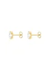 Golden Moments 9ct Yellow Gold Rectangle CZ Stud Earring - One Size Image 3